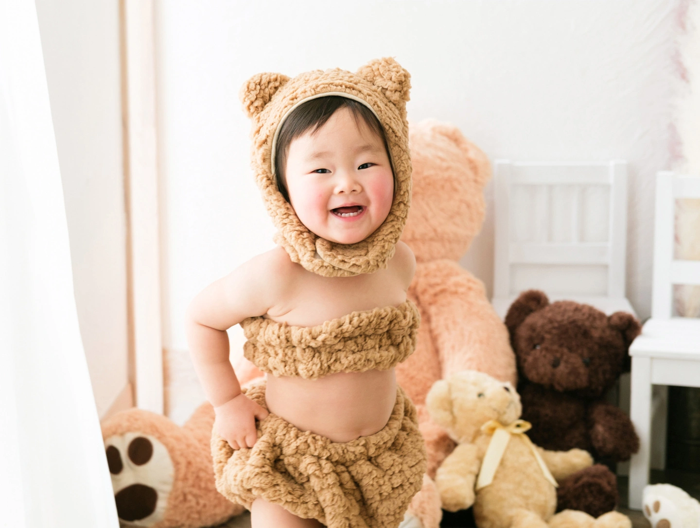 くまの着ぐるみで撮影した子どもの写真 12